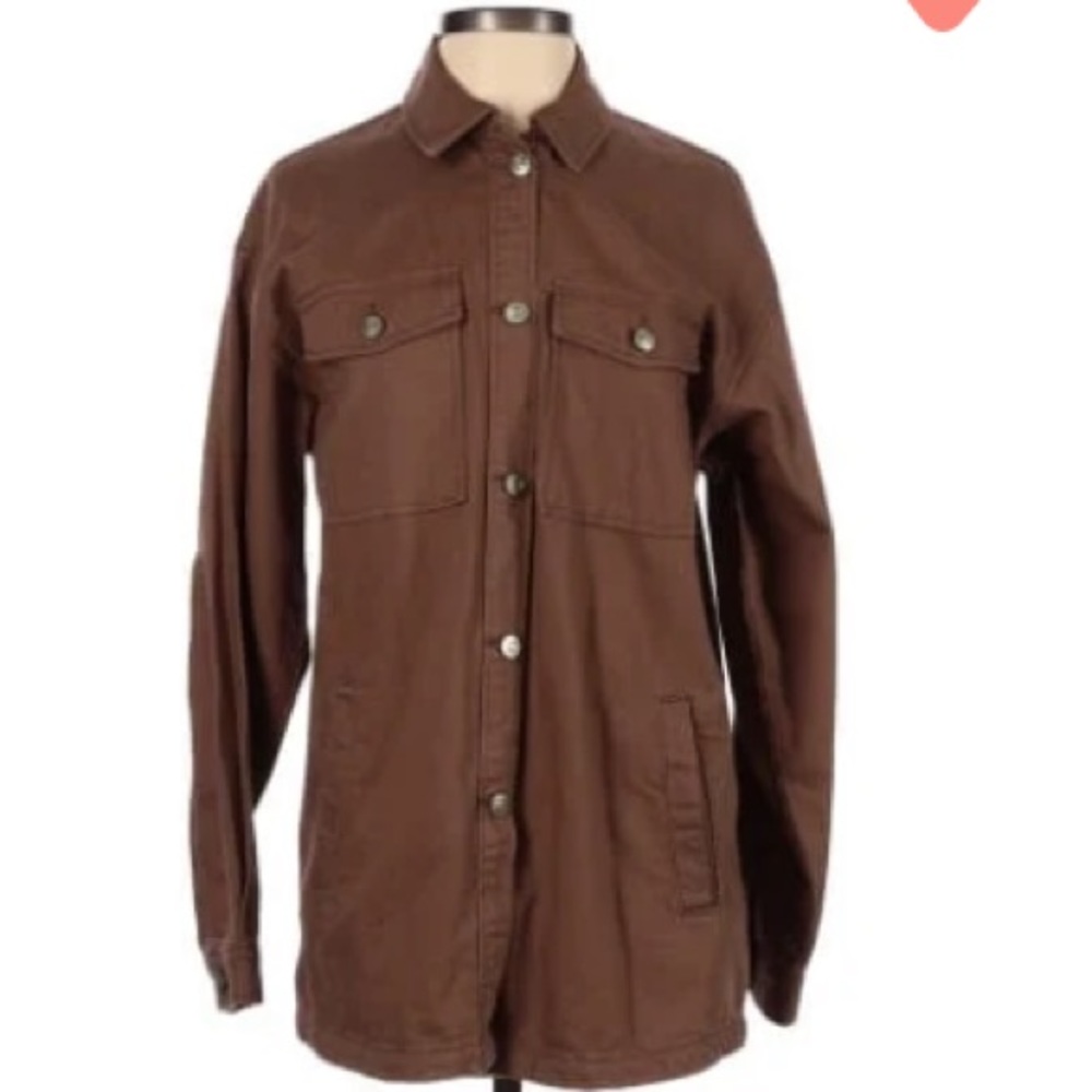 Oversized Brown Denim Shacket